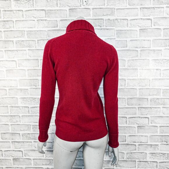 KINROSS Women's Ligonberry Cashmere Chunky trim Turtleneck Sweater sz Small - Picture 4 of 9